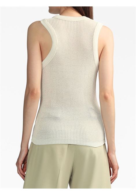 Cream crew-neck sleeveless knitted top - women LOW CLASSIC | LOW23UMKN030CR